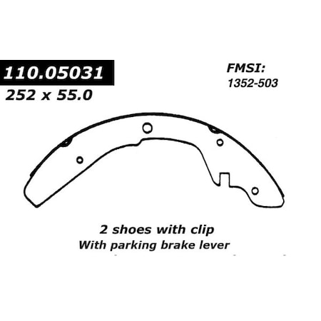 Centric Parts Centric Brake Shoes, 111.05031 111.05031
